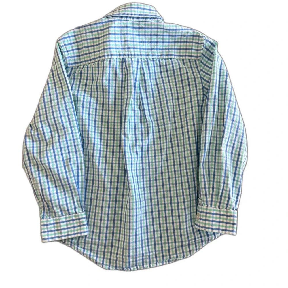 Vineyard Vines Green & Blue Plaid Collared Button Up Shirt Boys' 3T - Picture 2 of 11